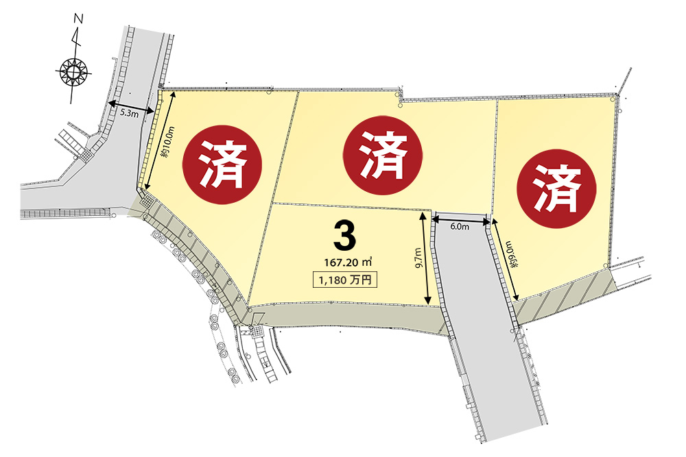 ハウスクラフトが販売する菰野町中菰野の分譲地区画図