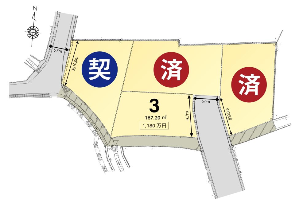 ハウスクラフトが販売する菰野町中菰野の分譲地区画図